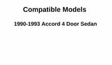 Passenger Right Side Rear Door Window Door Glass Compatible with Honda Accord 4 Door Sedan 1990-1993 Models