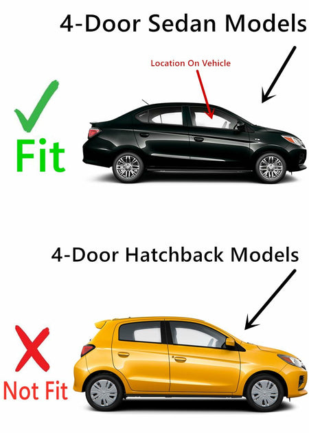 Passenger Right Side Front Door Window Door Glass Compatible with Mitsubishi Mirage G4 4 Door Sedan 2017-2024 Models
