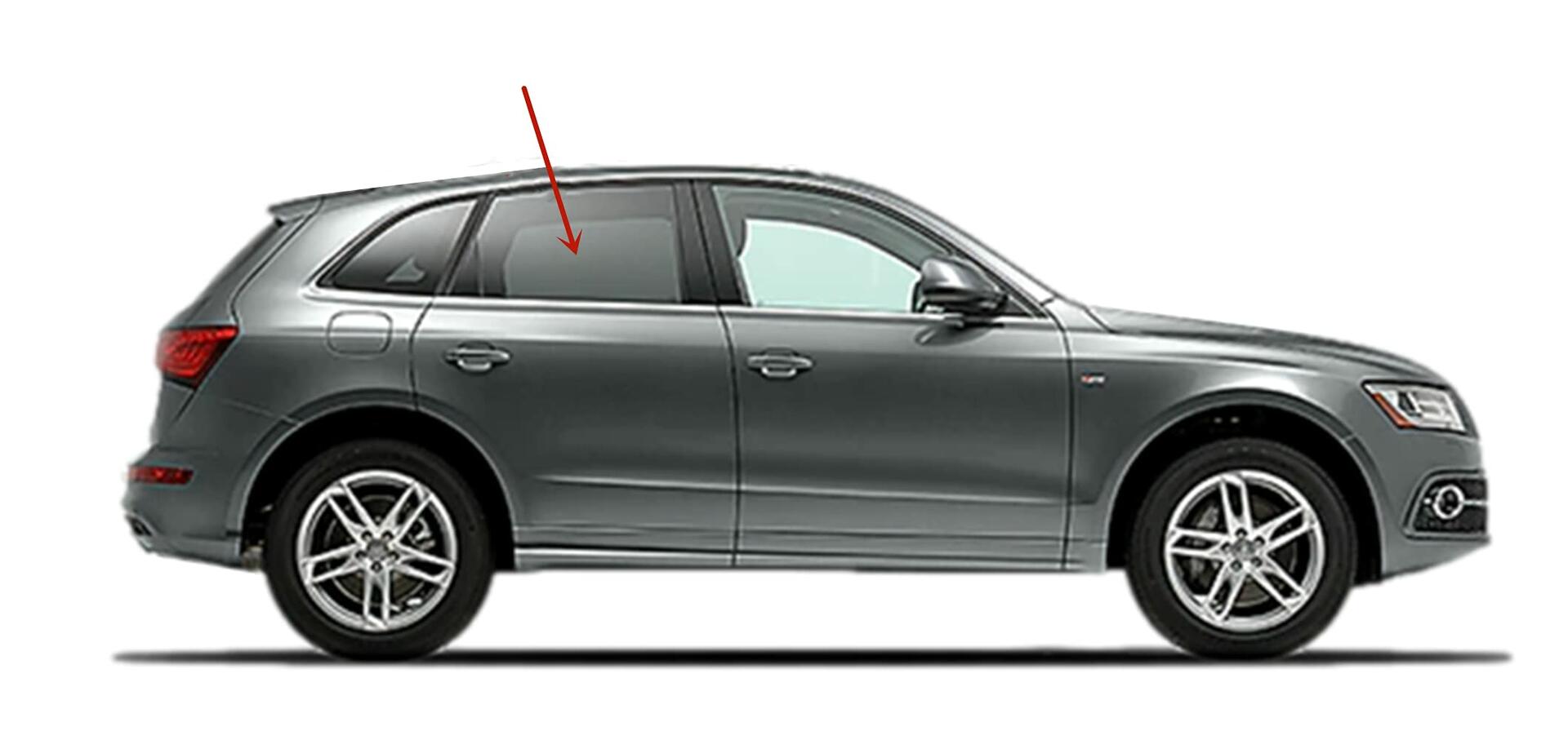 Passenger Right Side Rear Door Window Door Glass Compatible with Audi Q5 / SQ5 2009-2017 Models