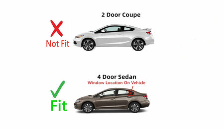 Driver Left Side Rear Vent Glass Vent Window Compatible with Honda Civic 4 Door Sedan 2012-2015 Models