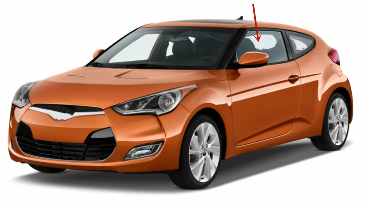 Driver Left Side Front Door Window Door Glass Compatible with Hyundai Veloster 2012-2017 Models