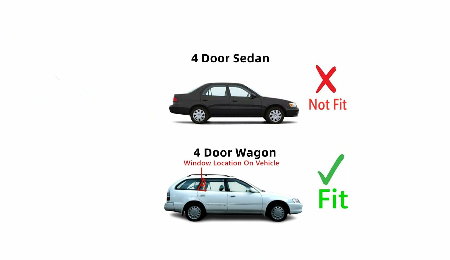 Passenger Right Side Rear Vent Window Vent Glass Compatible with Toyota Corolla 4 Door Wagon 1993-1996 Models