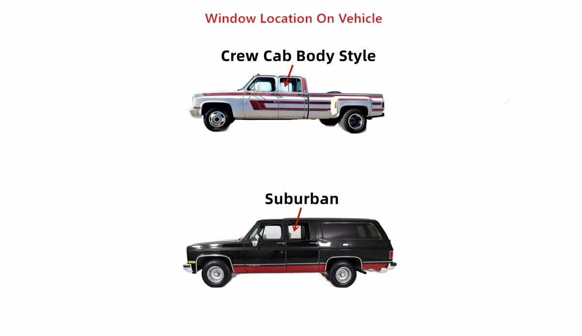 Driver Left Side Rear Door Window Door Glass Compatible with Chevrolet Suburban/GMC Suburban/Chevroket Pickup/GMC Pickup 1981-1991 4 Door Models