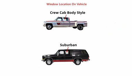 Driver Left Side Rear Door Window Door Glass Compatible with Chevrolet Suburban/GMC Suburban/Chevroket Pickup/GMC Pickup 1981-1991 4 Door Models