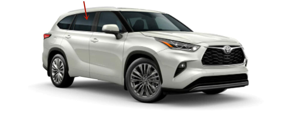Passenger Right Side Rear Door Window Door Glass Compatible with Toyota Highlander 2014-2019 Models