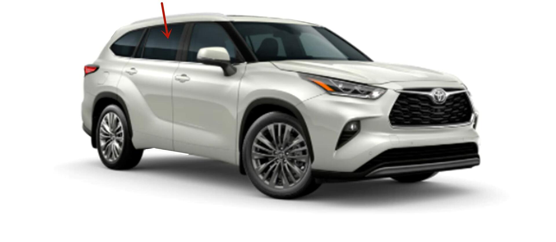 Passenger Right Side Rear Door Window Door Glass Compatible with Toyota Highlander 2014-2019 Models