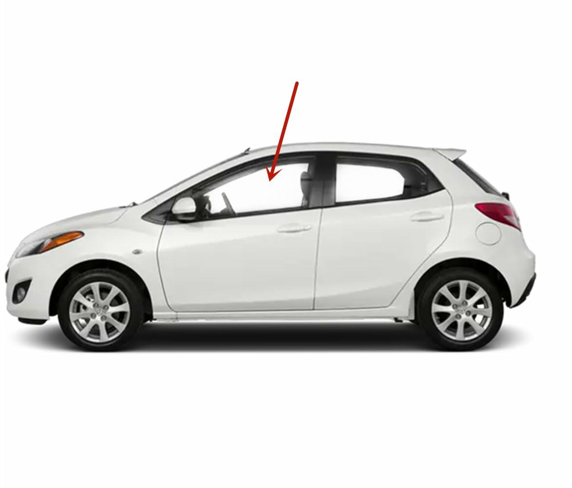 Tempered Driver Left Side Front Door Window Door Glass Compatible with Mazda 2 2011-2015 Models
