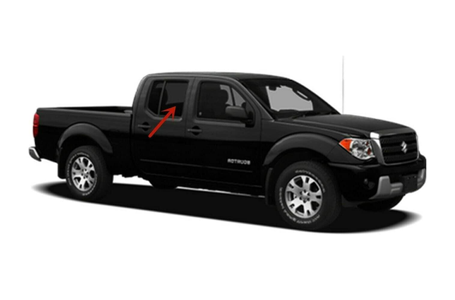 Passenger Right Side Rear Door Window Door Glass Compatible with Suzuki Equator Pickup 2009-2012 4 Door Crew Cab Models