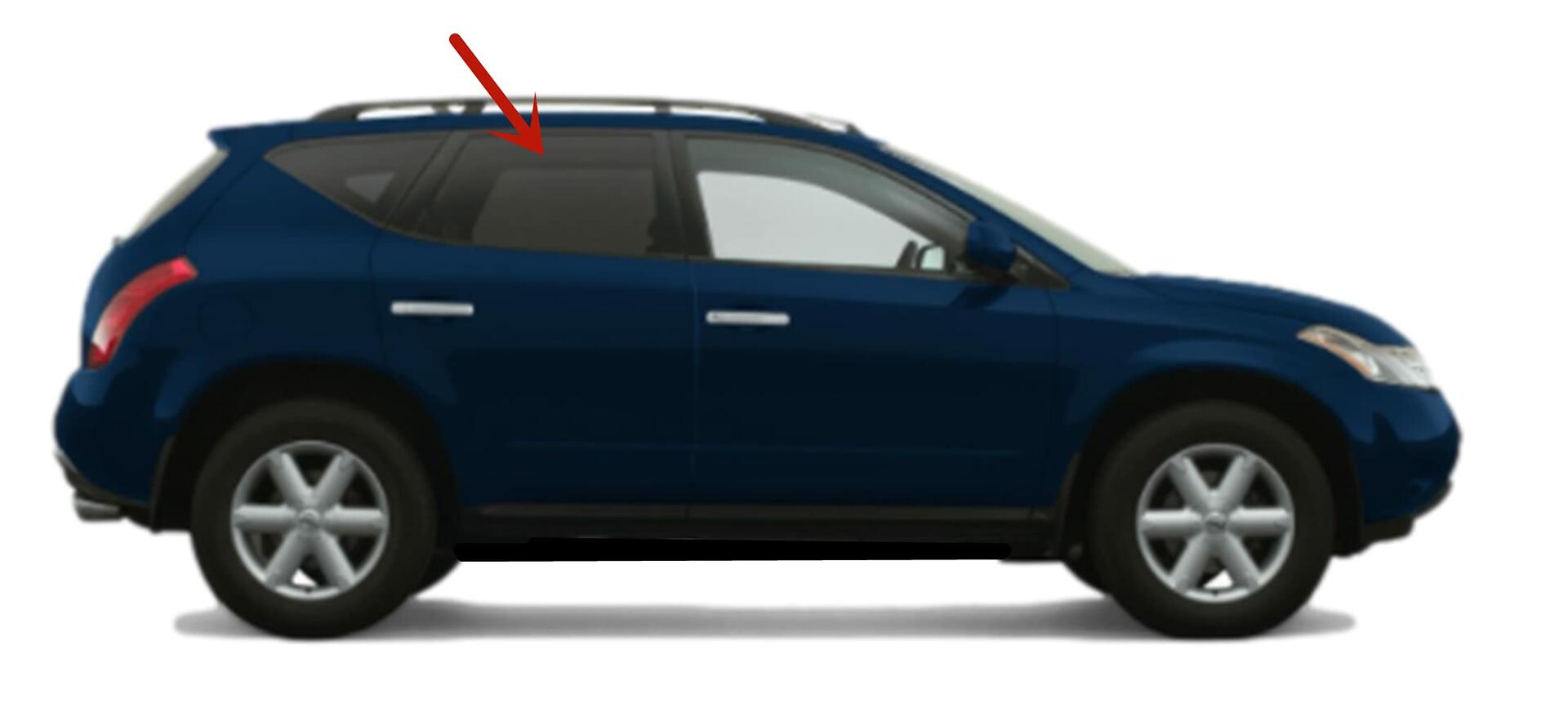 Passenger Right Side Rear Door Window Door Glass Compatible with Nissan Murano 2003-2007 Models
