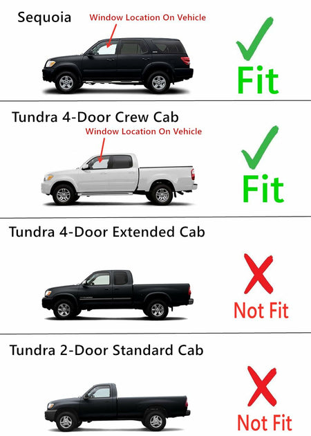 Driver Left Side Front Door Window Door Glass Compatible with Toyota Sequoia 2001-2007 Models/Toyota Tundra 4 Door Crew Cab 2004-2006 Models