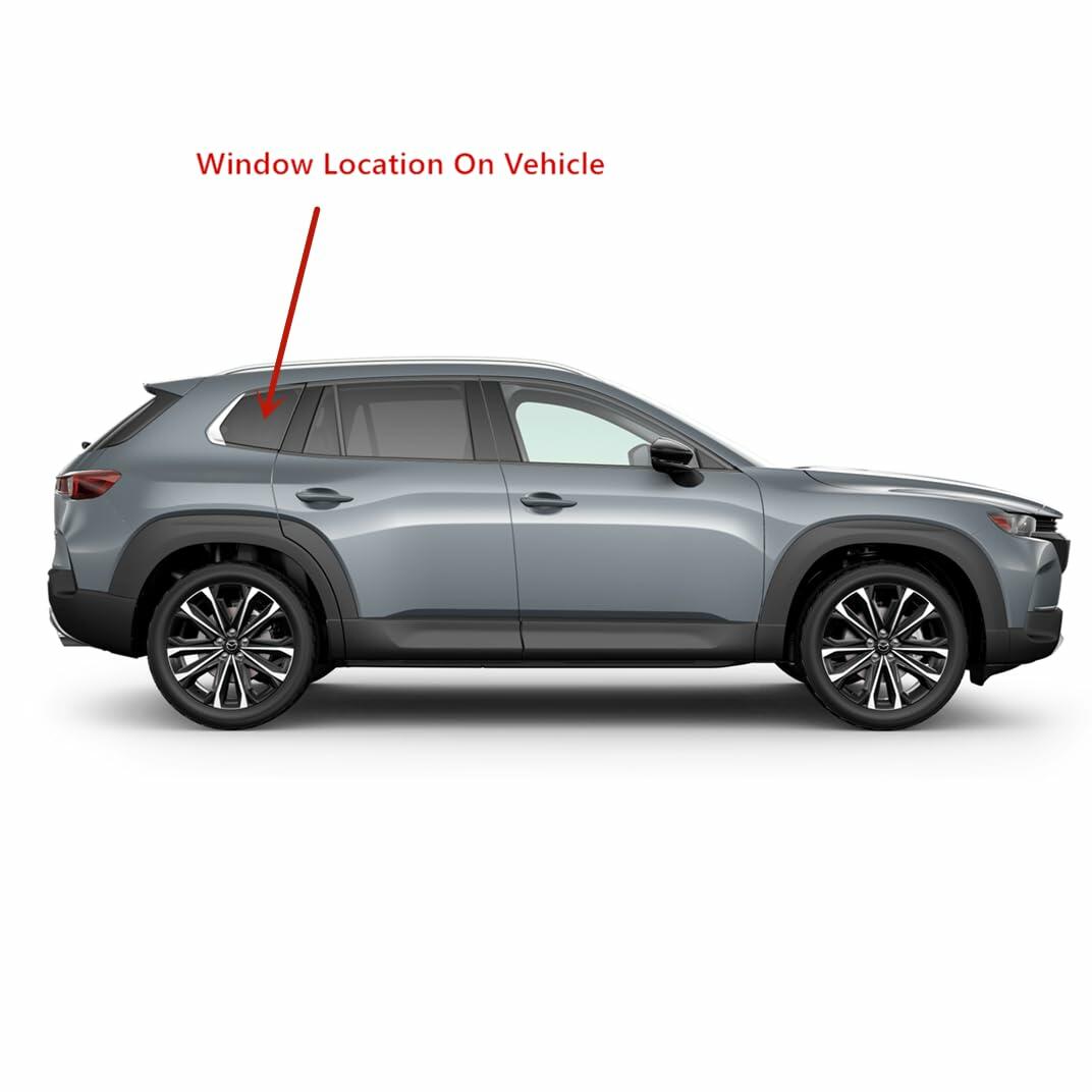 Tempered Passenger Right Side Quarter Window Quarter Glass Compatible with Mazda CX-50 2023-2026 Models