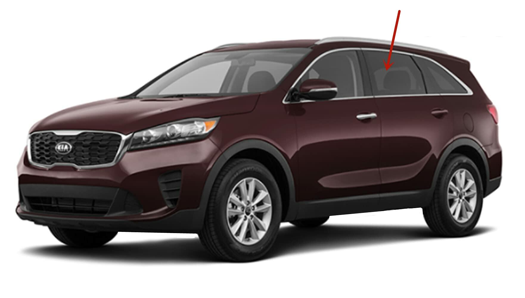 Driver Left Side Rear Door Window Door Glass Compatible with Kia Sorento 2016-2020 Models