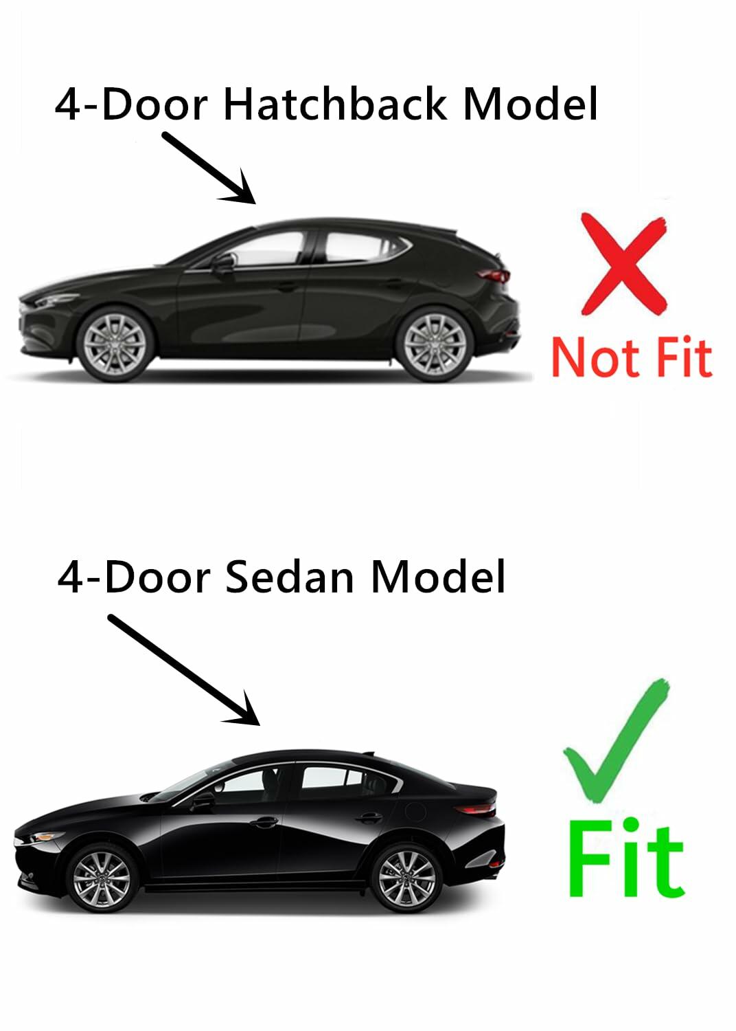 Driver Left Side Rear Door Window Door Glass Compatible with Mazda 3 4-Door Sedan 2019-2026 Models