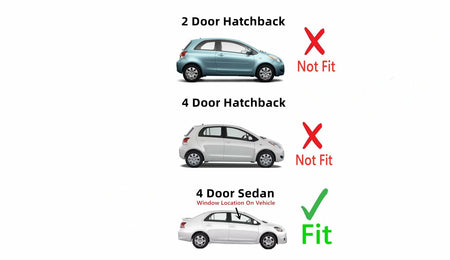 Passenger Right Side Front Door Window Door Glass Compatible with Toyota Yaris 4 Door Sedan 2007-2012 Models