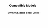 Passenger Right Side Rear Quarter Window Quarter Glass Compatible with Honda Accord 2 Door Coupe 2008-2012 Models