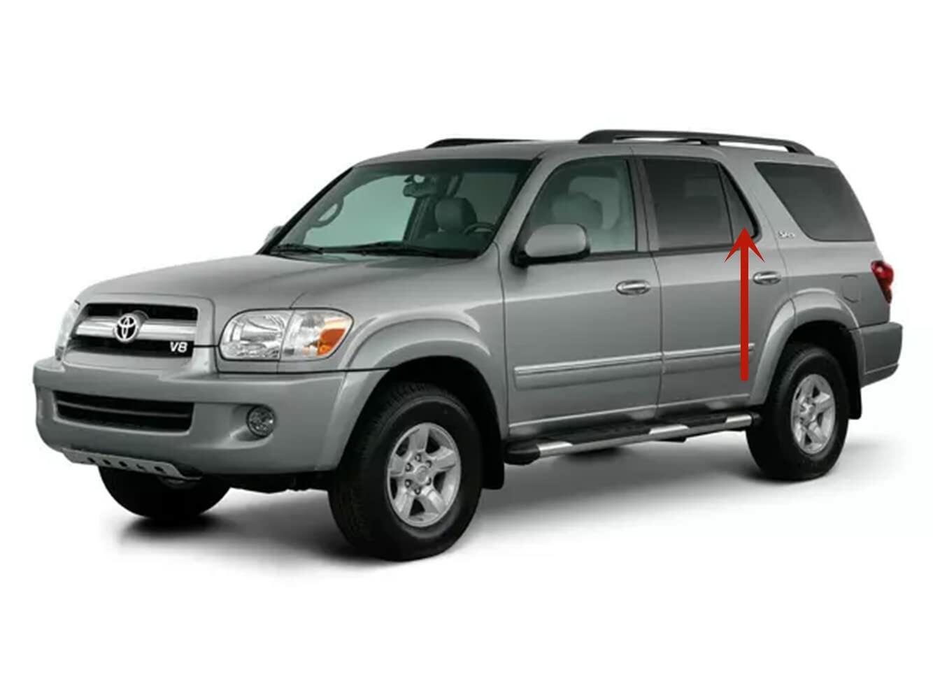 Driver Left Side Rear Vent Window Vent Glass Compatible with Toyota Sequoia 2001-2007 Models