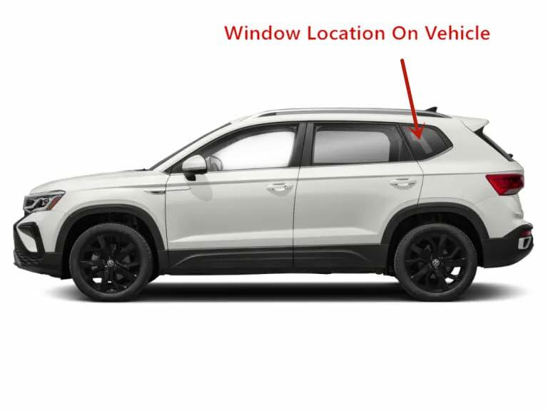Tempered Partial Chrome Moulding Sytle Driver Left Side Quater Window Quarter Glass Compatible with Volkswagen Taos 2022 Models