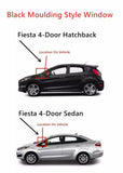 Tempered Black Moulding Style Driver Left Side Front Vent Window Vent Glass Compatible with Ford Fiesta 2011-2019 Models