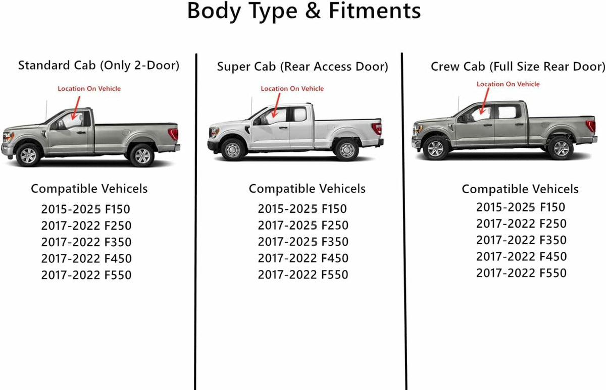 Factory Privacy Tinted Laminated Driver Left Side Front Door Window Door Glass Compatible with Ford F150 2015-2025 / F250 F350 F450 F550 2017-2022 / F250 F350 Super Cab 2023-2025 Models