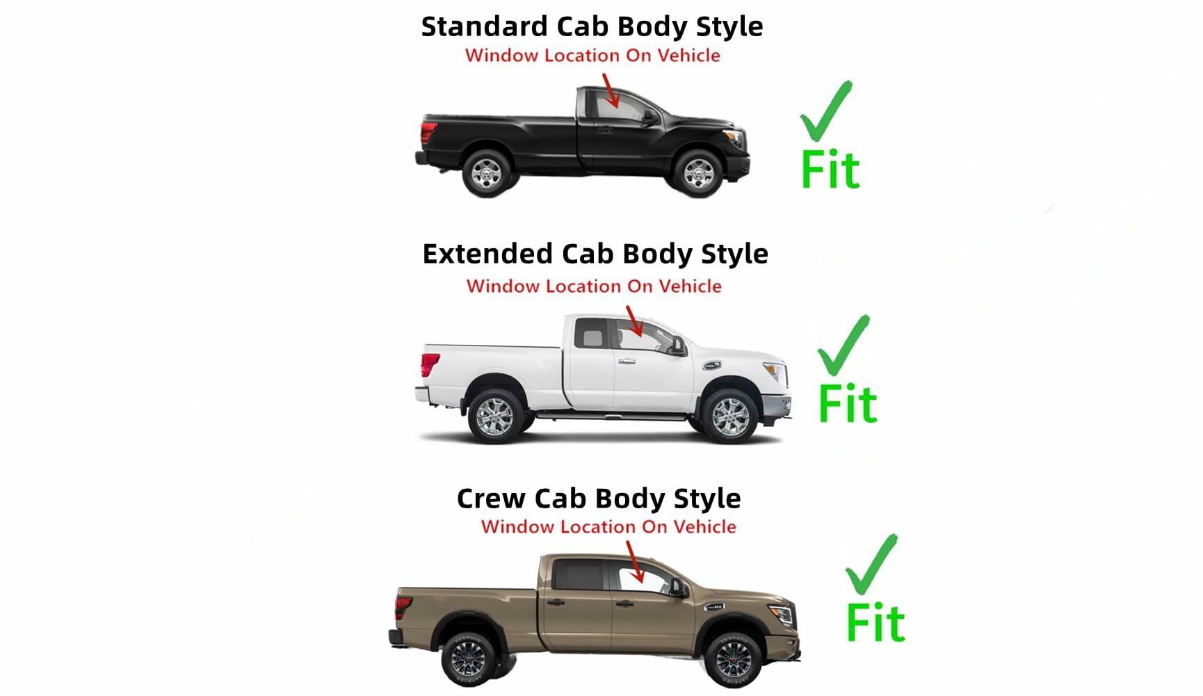 Passenger Right Side Front Door Window Door Glass Compatible with Nissan Titan 2017-2025 Models / Titan XD 2016-2025 Models