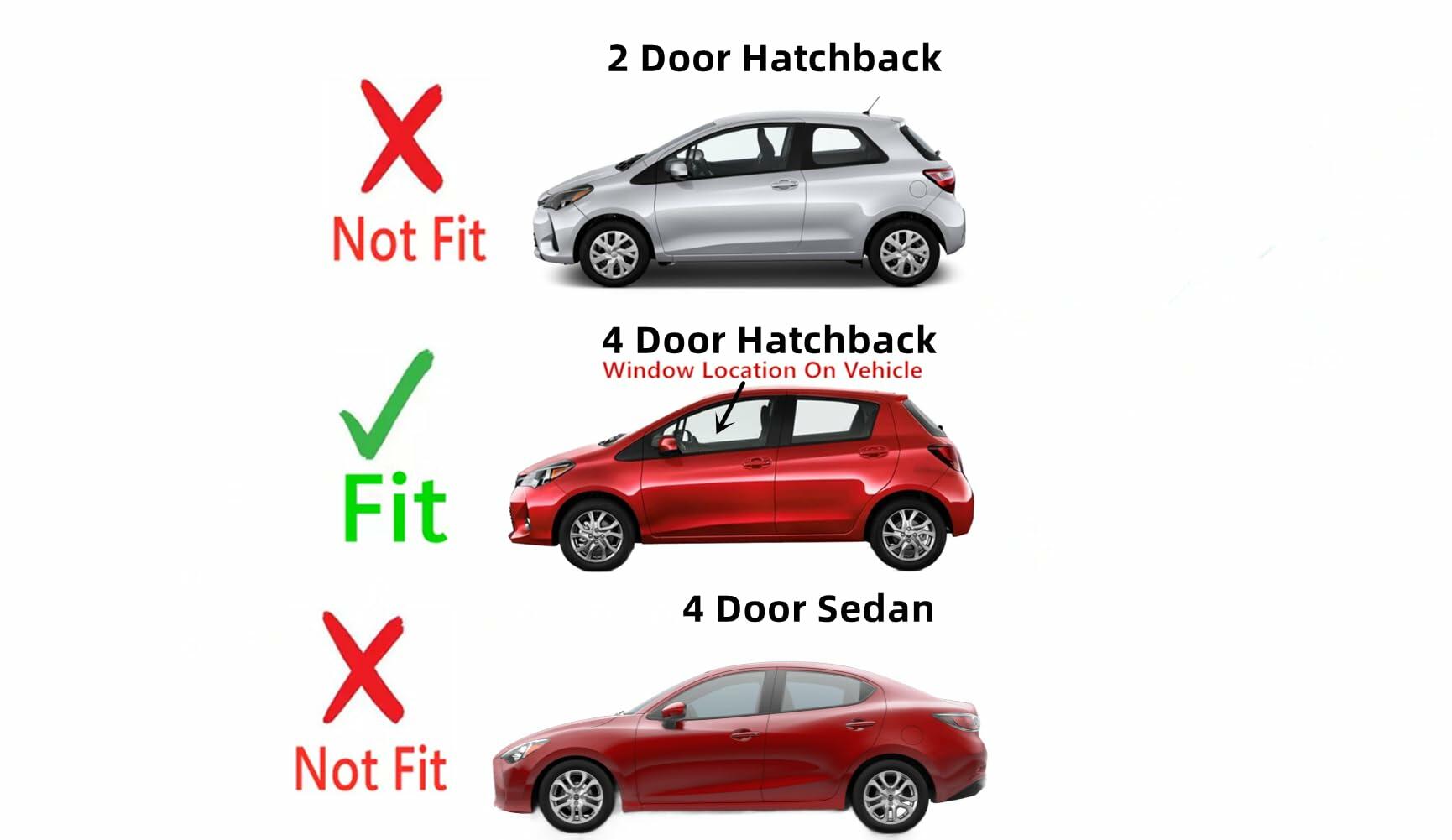 Driver Left Side Front Door Window Door Glass Compatible with Toyota Yaris 4 Door Hatchback 2012-2019 Models