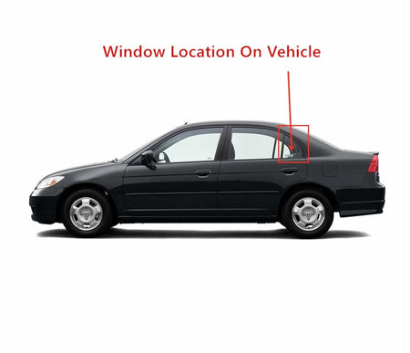 Driver Left Side Rear Vent Window Vent Glass Compatible with Honda Civic 4 Door Sedan 2001-2005 Models