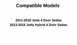 Driver Left Side Rear Door Window Door Glass Compatible with Volkswagen Jetta 4 Door Sedan 2011-2018 Models