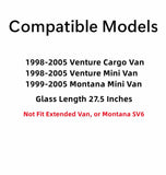 Passenger Right Side Rear Quarter Window Quarter Glass Compatible with Chevrolet Venture 1998-2005/Pontiac Montana 1999-2005 Mini/Cargo Van Models