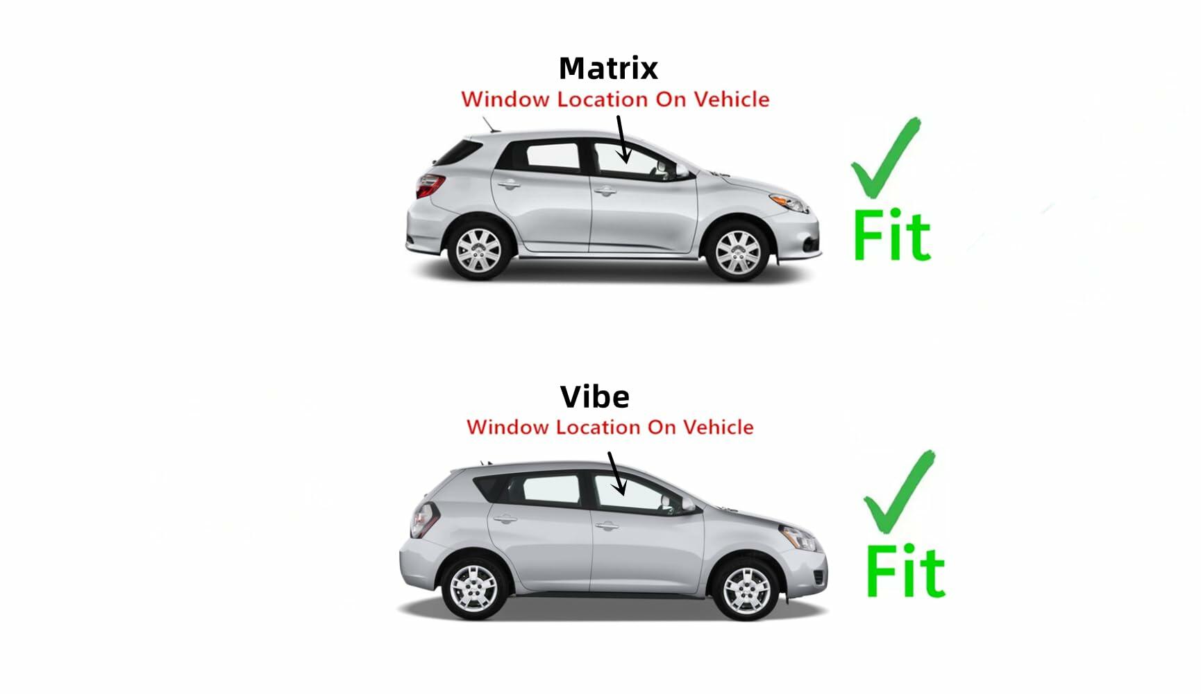 Passenger Right Side Front Door Window Door Glass Compatible with Toyota Matrix/Pontiac Vibe 2009-2013 Models