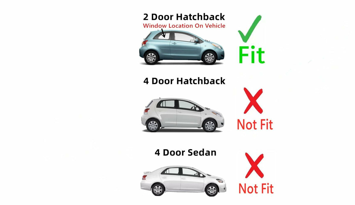 Passenger Right Side Rear Quarter Glass Quarter Window Compatible with Toyota Yaris 2 Door Hatchback 2006-2011 Models