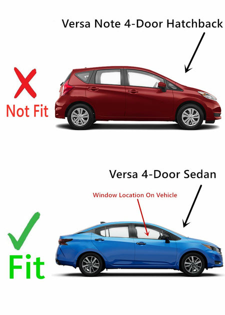 Passenger Right Side Front Door Window Door Glass Compatible with Nissan Versa 4 Door Sedan 2012-2019 Models
