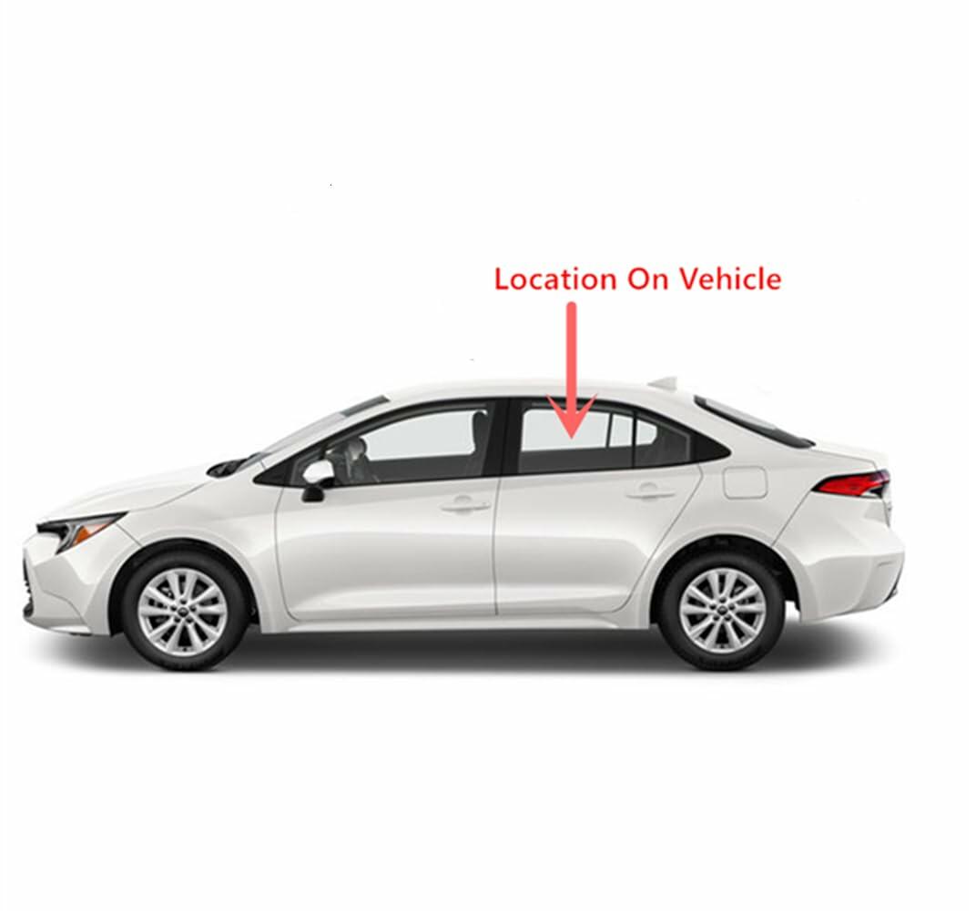 Driver Left Side Rear Door Window Door Glass Compatible with Toyota Corolla 4 Door Sedan 2020-2026 Models