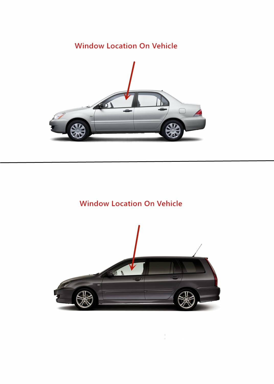 Driver Left Side Front Door Window Door Glass Compatible with Mitsubishi Lancer 2002-2007 Models