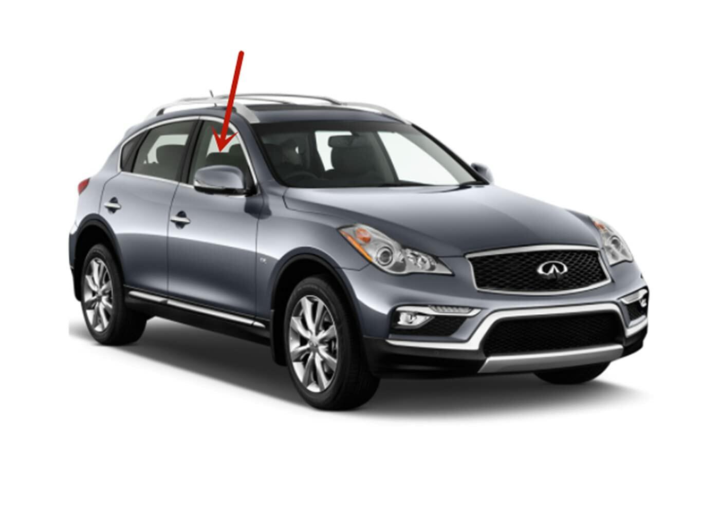 Passenger Right Side Front Door Window Door Glass Compatible with Infiniti EX35 / EX37 / QX50 2008-2017 Models