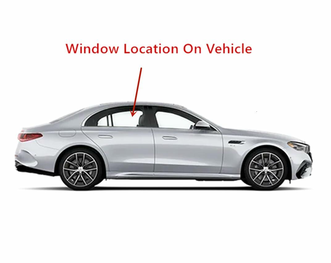 Passenger Right Side Rear Door Window Door Glass Compatible with Mercedes Benz E300 E43AMG 2017-2019 / E350 2020-2023 / E53AMG 2019-2023 4 Door Sedan Models
