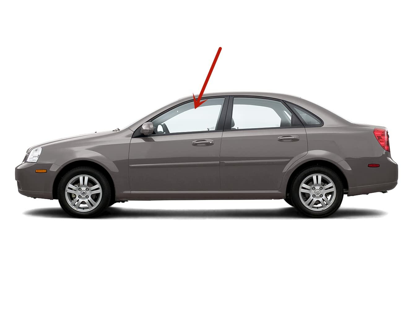 Tempered Driver Left Side Front Door Window Door Glass Compatible with Suzuki Forenza 4 Door Sedan 2004-2010 Models