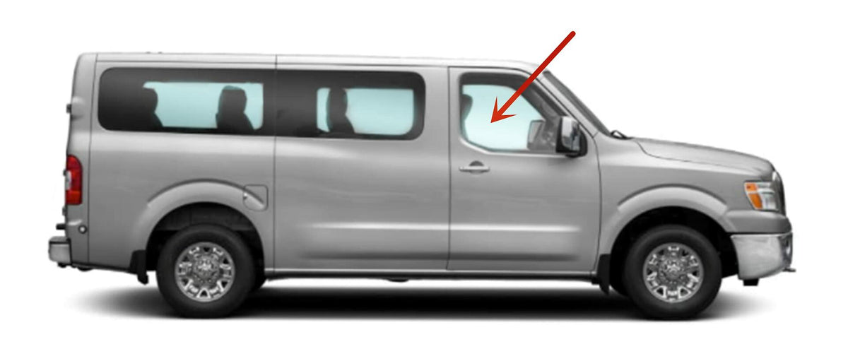 Passenger Right Side Front Door Window Door Glass Compatible with Nissan NV1500 NV2500 NV3500 2012-2021 Models