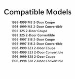 Passenger Right Side Door Window Door Glass Compatible with BMW 3 Series M3, 328i 328is 323i 323is 351i 325is 318i 318is 2 Door Coupe/Convertible 1995-1999 Models