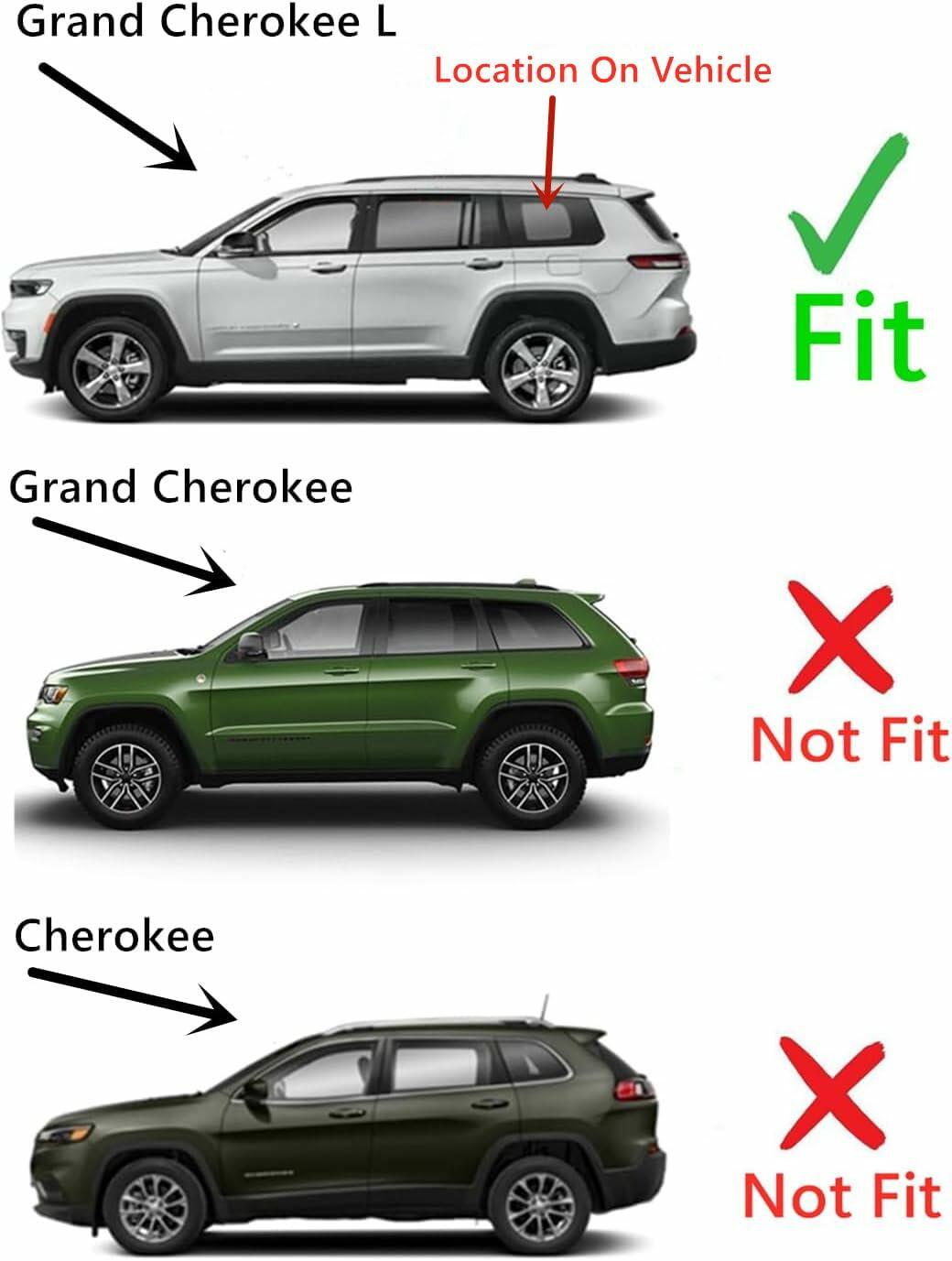 Tempered Driver Left Side Rear Quarter Window Quarter Glass Compatible with Jeep Grand Cherokee L 2021-2026 Models (Not For Grand Cherokee)