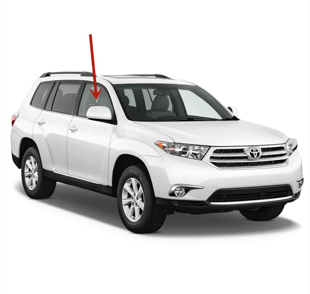 Passenger Right Side Front Door Window Door Glass Compatible with Toyota Highlander 2008-2013 Models