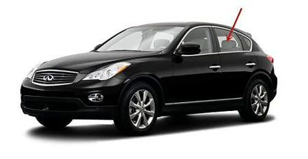 Driver Left Side Rear Door Window Door Glass Compatible with Infiniti EX35 / EX37 / QX50 2008-2015 Models