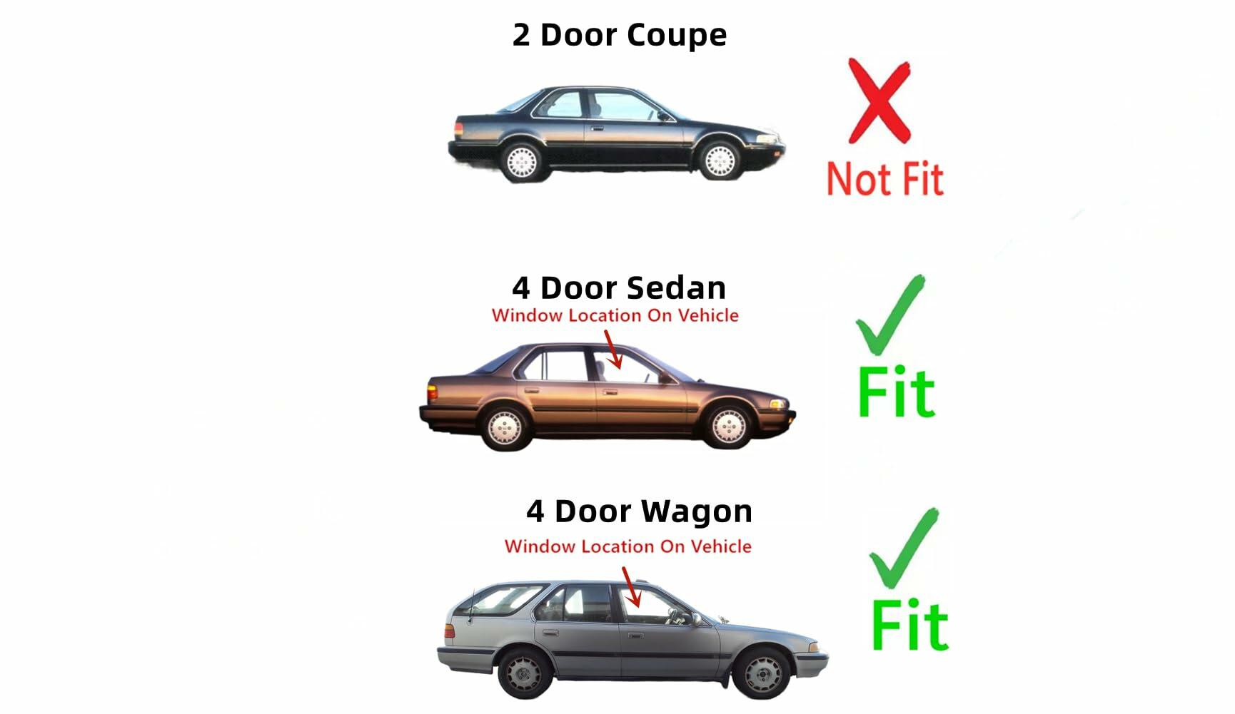 Passenger Right Side Front Door Window Door Glass Compatible with Honda Accord 4 Door Sedan/Wagon 1990-1993 Models
