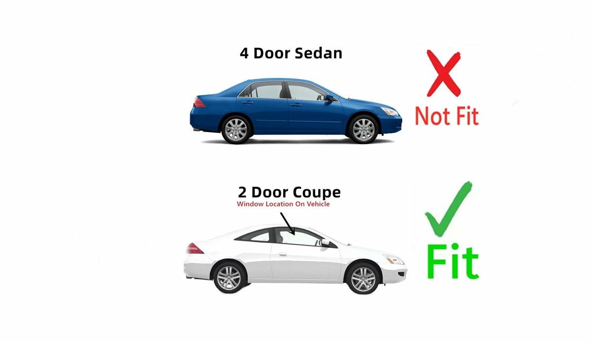 Passenger Right Side Door Glass Compatible with Honda Accord 2 Door Coupe 2003-2007 Models