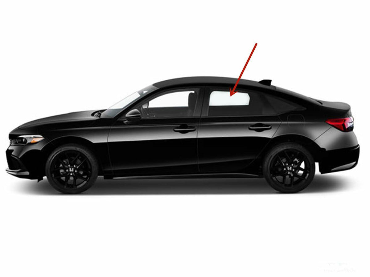 Driver Left Side Rear Door Window Door Glass Compatible with Honda Civic 4 Door Sedan 2022-2026 Models