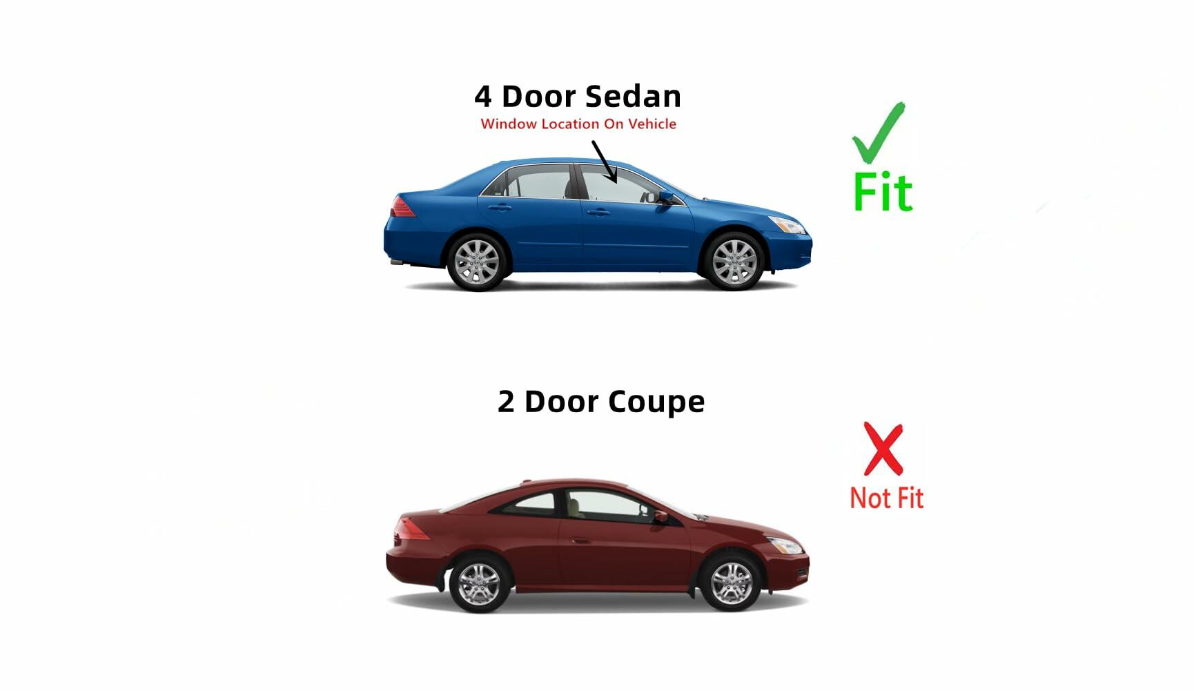 Passenger Right Side Front Door Window Door Glass Compatible with Honda Accord 4 Door Sedan 2003-2007 Models