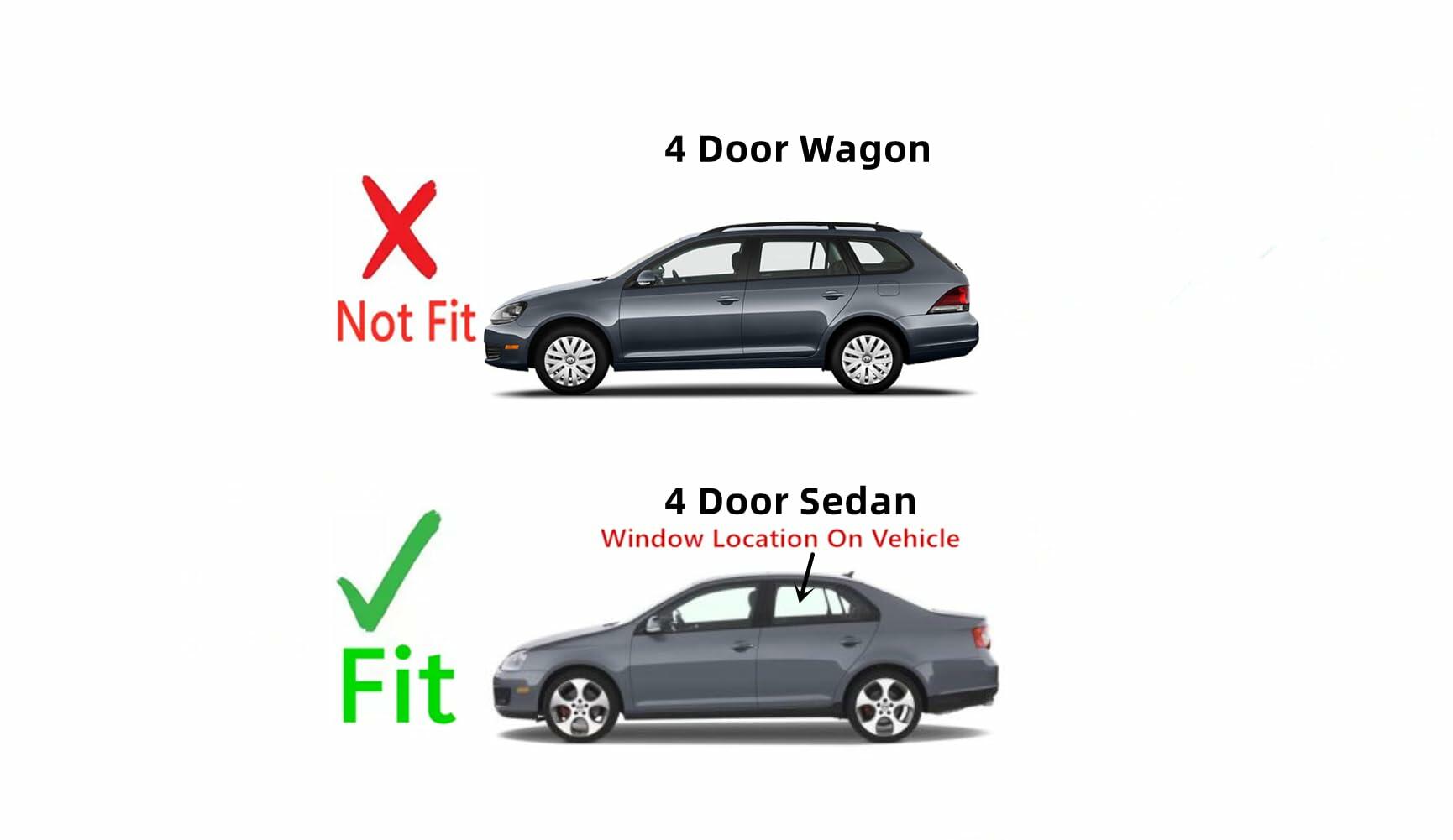 Driver Left Side Rear Door Window Door Glass Compatible with Volkswagen Jetta 4 Door Sedan 2011-2018 Models