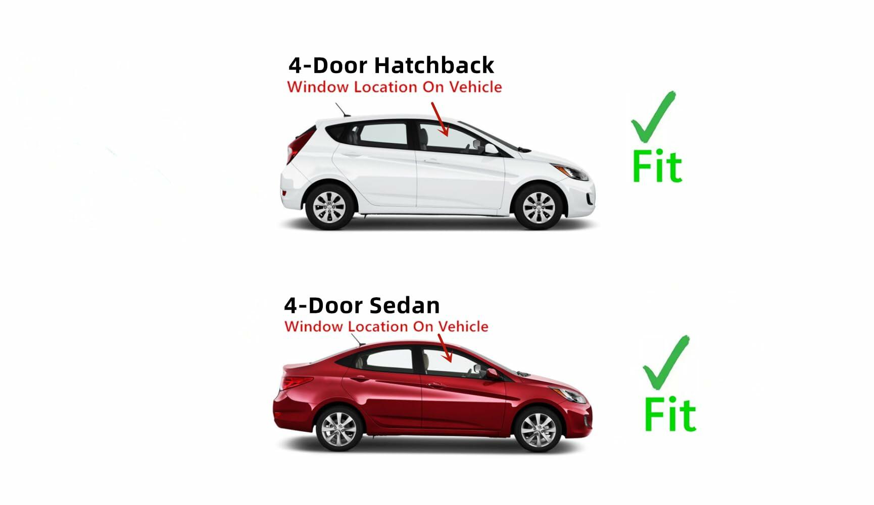 Passenger Right Side Front Door Window Door Glass Compatible with Hyundai Accent 2012-2017 Models