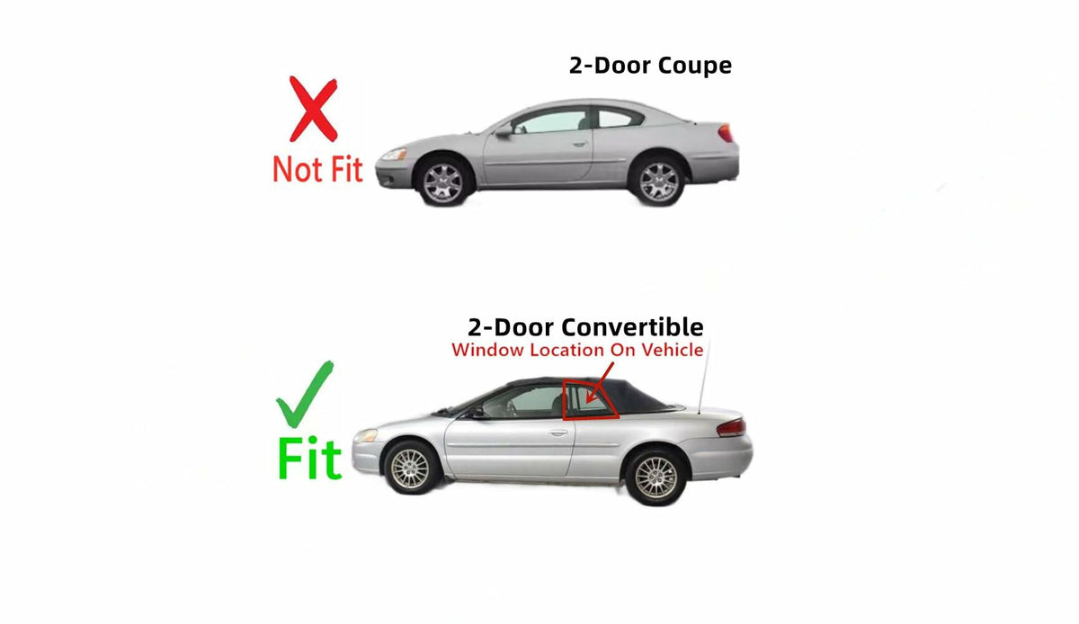 OEM Driver Left Side Quarter Window Quarter Glass Compatible with Chrysler Sebring 2 Door Convertible 1997-2006 Models