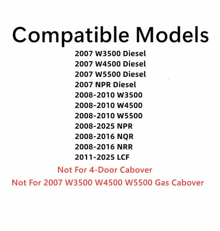 Rear Back Window Back Glass Compatible with Chevrolet / GMC LCF W3500 W4500 W5500 & Isuzu NPR NQR NRR 20007-2025 2-Door Cabover Models (Not For 4-Door , Or 2007 Gas Cabover)