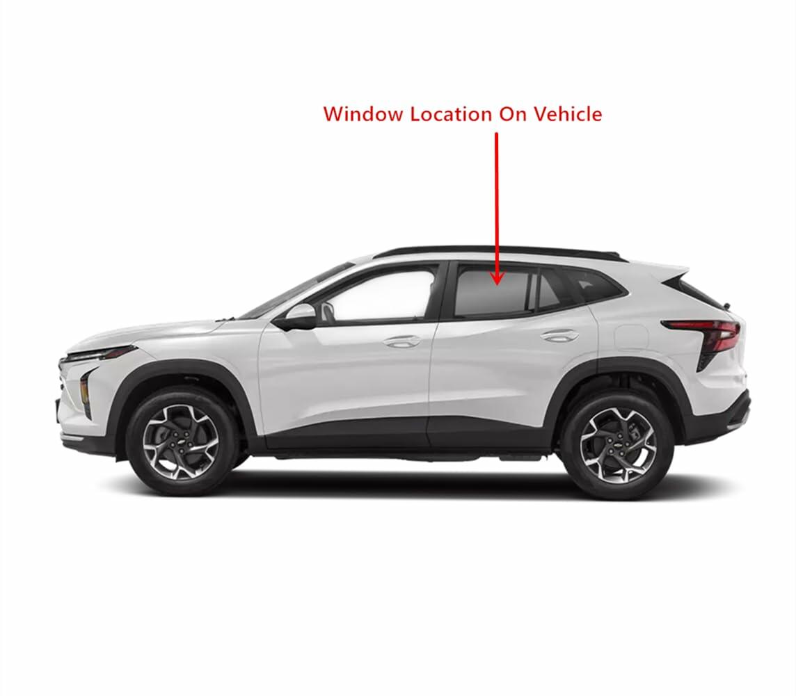 Factory Privacy Tinted Tempered Driver Left Side Rear Door Window Door Glass Compatible with Chevrolet Trax 2024-2026 Models